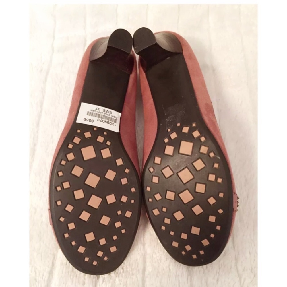 🌸 NWT FORLERIA Italian Suede Mary Jane Pumps – Vintage Feminine Rose • Size 37 - Picture 6 of 8